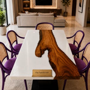 Handmade Epoxy River Table Top | Live Edge Wood & Resin Accent Table | Custom River Coffee Table Top | Modern Rustic Home Décor