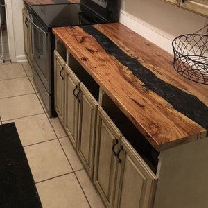 Epoxy Countertop , Custom Wood Epoxy Dining Table, River Epoxy Table , Epoxy Kitchen Table, Epoxy Wood Slab, Epoxy Wood Door Panel