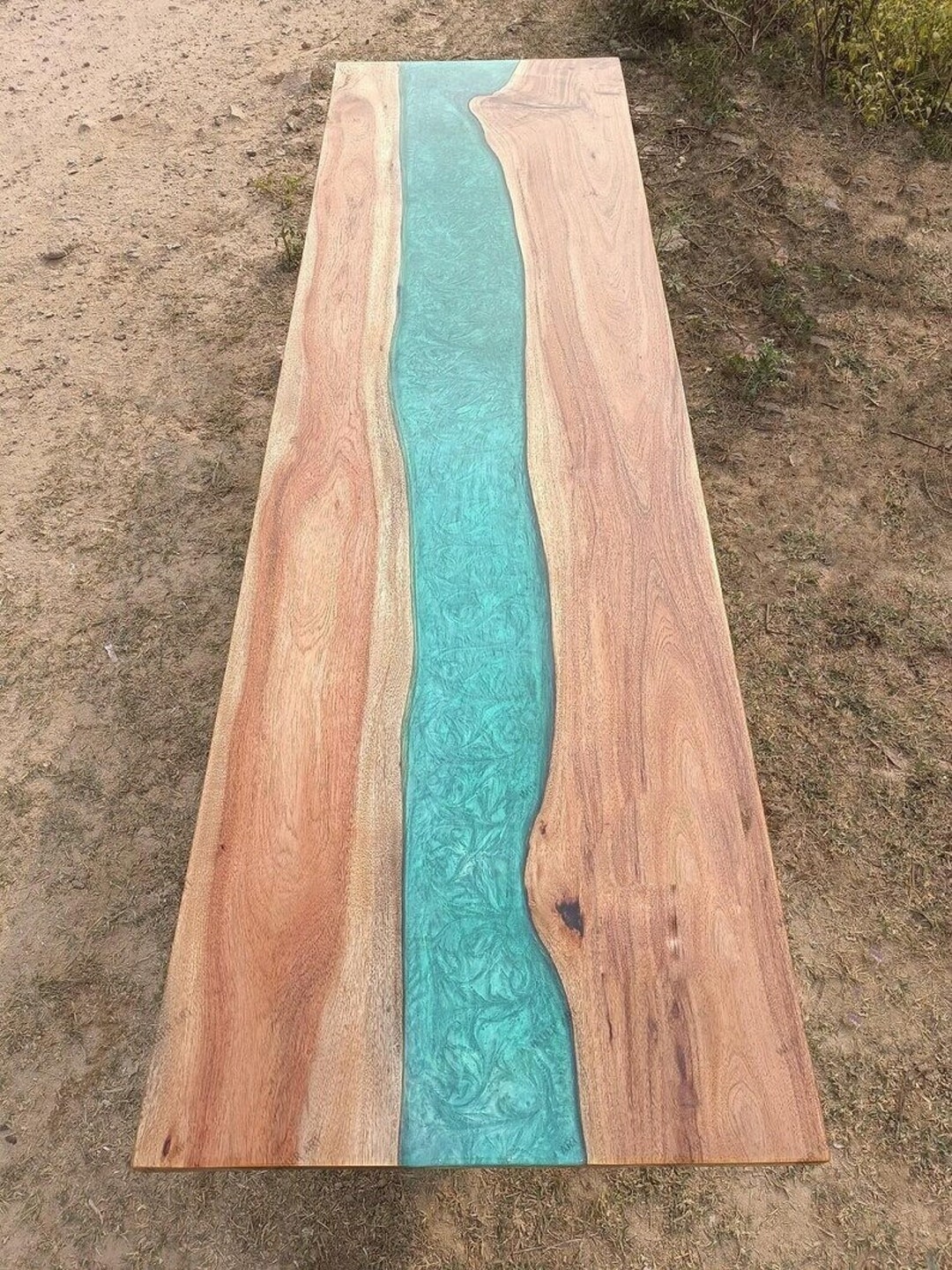 Blue Epoxy Dining Table Resin Tables Walnut Desk Top Etsy