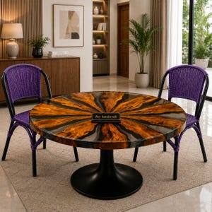 Handmade Epoxy Resin and Wood Table Top – Modern River Table for Dining, Coffee & Office Desk | Luxury Live Edge Wooden Furniture