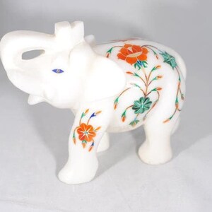 Marmeren handgemaakte olifant inlegwerk Malachiet halfedelsteen Home Decor geschenken