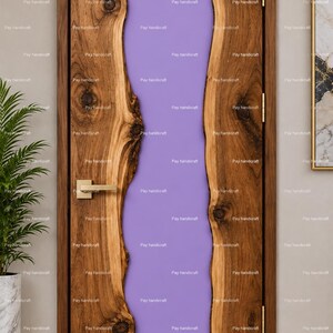 Luxury Live Edge Wood & Purple Epoxy Resin Door | Handmade Statement Interior Door | Custom Wooden Resin Door | Modern Home Decor
