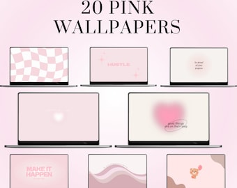 20 Pink Theme Aesthetic Desktop Wallpaper | Motivation Quotes Desktop Organizer