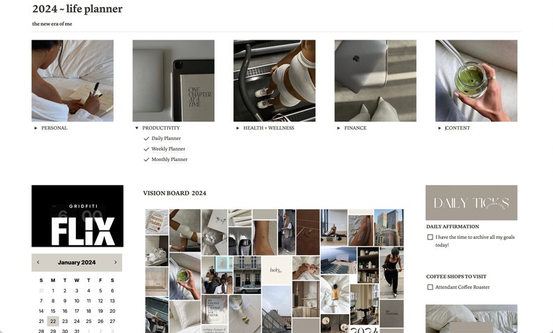 Ultimate Life Planner 2025 All in One Notion Dashboard Advanced Notion ...