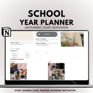 School Year Planner Notion Template, Goals & Study Journal