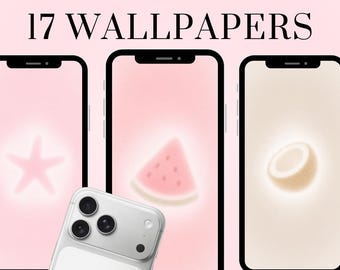 17 Aesthetic Summer Aura iPhone Wallpapers | Pink & Beige Colorful iPhone Lock Screen + Home Screen Wallpaper