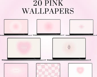 20 Pink Theme Aesthetic Desktop Wallpaper | Motivation Aura Quotes Desktop Organizer