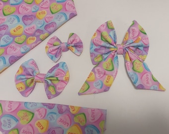 Dog Bow Tie: Love Heart Print