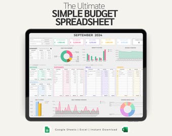 Budget Planner Spreadsheet | Google Sheets & Excel Template (Digital Download)