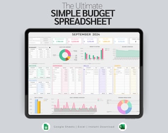 Budget Planner Spreadsheet | Google Sheets & Excel Template | Financial Planner | Monthly Budget Tracker