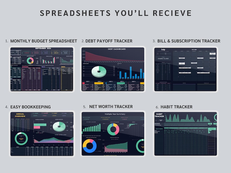 Ultimate Personal Finance Bundle | Annual Budget Spreadsheet Planner | Debt Payoff | Net Worth Tracker | Bills & Subscription Calendar Excel image 2