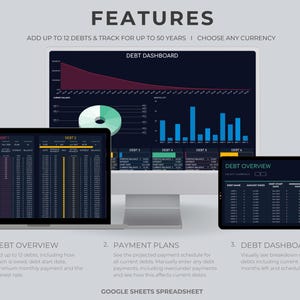 Debt Payoff Tracker Spreadsheet, Google Sheets und Excel Vorlage (Digitaler Download) Bild 3
