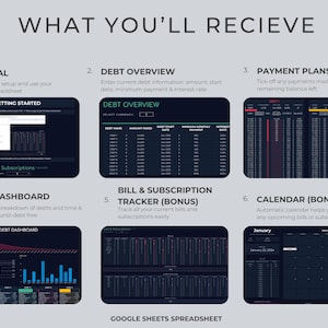 Debt Payoff Tracker Spreadsheet, Google Sheets und Excel Vorlage (Digitaler Download) Bild 2