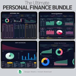 Ultimatives persönliches Rechnungs-Bundle | Jahresbudget Tabelle Planer | Entschuldung | und Geldwert Tracker | Geldscheine & Abo-Kalender