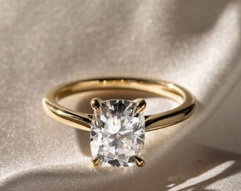 1.80 CT Elongated Cushion Cut Moissanite Engagement Ring/18K Gold Ring/Art Deco Wedding Ring/Vintage Ring/Classic Anniversary Gifts/Ring