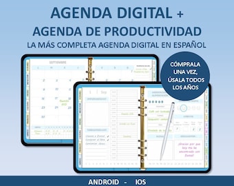 Daily digital productivity planner in Spanish