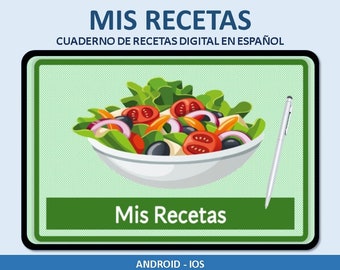 Digital recipe book in Spanish