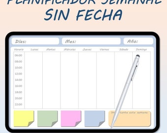 Undated weekly planner