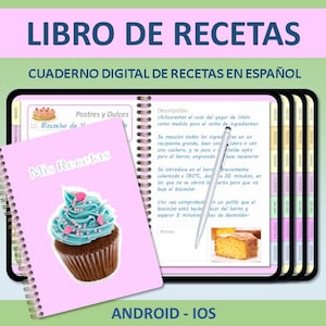 Cuaderno para recetas en español