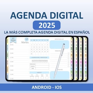 Digital, daily and productivity agenda for 2025 in Spanish