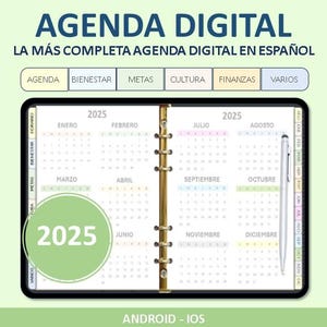 2025 Digital Daily and Productivity Agenda in Spanish