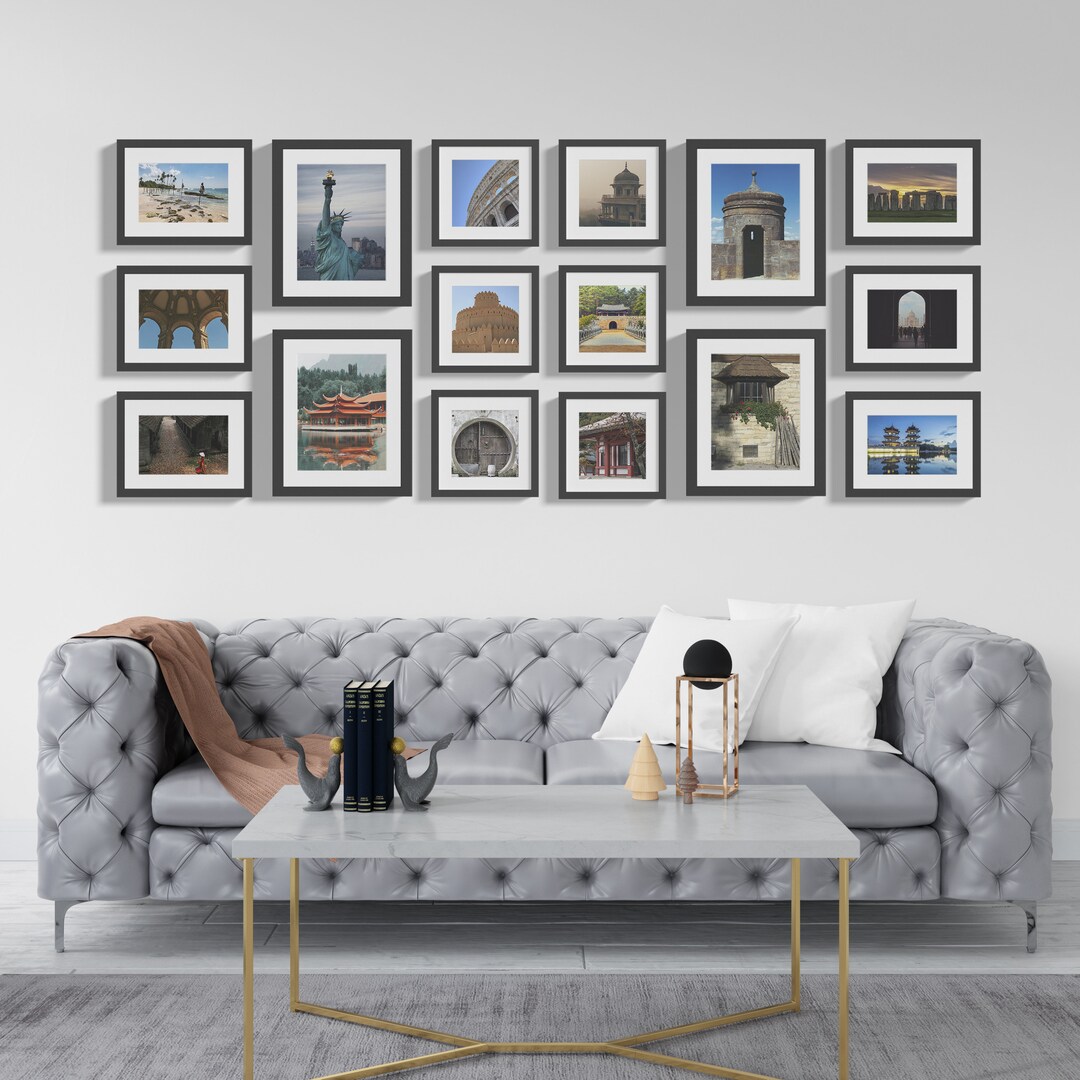 16 Pieces Black Wall Mount Photo Frame Set, Home Décor, Wall Decoration