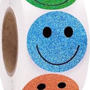 Smiley Face Stickers Happy Face Stickers 1 Inch Small Round Smile ...