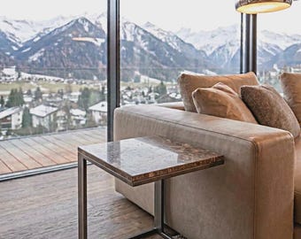 Marble Side Table - Modern Accent Table for Small Spaces | Living Room Furniture