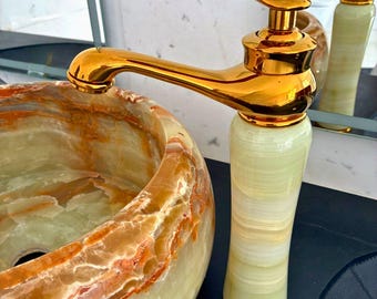 Brass Faucet for Vessel Sink - Single Lever Tap for Vanity Cabinet | Hot Cold Mixer