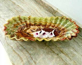 Marble Bowl Centerpiece – Handcrafted Natural Stone Fruit Bowl, Luxury Dining Table Decor & Wedding Gift
