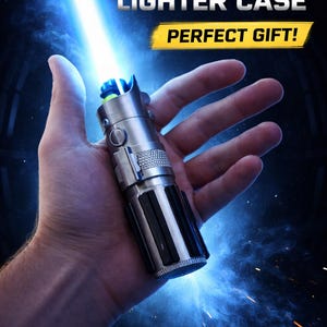 Custodia per accendino con spada laser – Custodia per lama energetica fantascientifica – Regalo per fan di Star Wars – Regalo geek unico – Accessorio per cosplay – Stampato in 3D