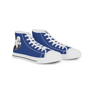 Ghost Fall Funny Blue Men&#39;s High Top Sneakers, Casual Sneakers, Tie Sneakers, Custom Sneakers
