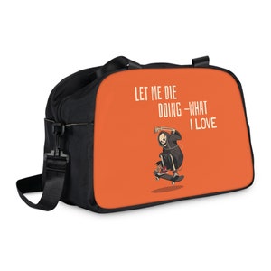 Cadeau papa - Sac de week-end - sac à main de fitness - sac de voyage pour skate et sport - compartiment à chaussures - personnalisé - marron, gris, orange, rouge foncé, turquoise