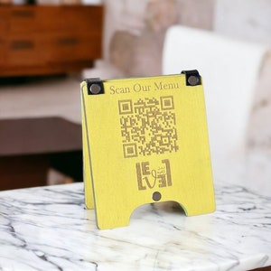 Custom QR Code Table Sign, QR code menu, QR code menu sign, Wooden qr cod sign