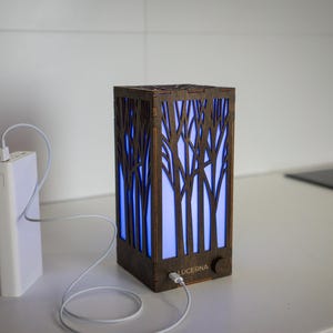 Dynamic Lighting, Elegant Design, Smart Lighting Redefined in Natural Wood, Unique Table Lamp for Gifts That Impress