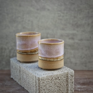 Taza de espresso Kalira Rosé hecha a mano: elegante vajilla de cerámica (100 ml y 140 ml)