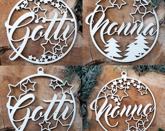 Personalized wooden Christmas baubles, wooden pendants perfect as a gift, unique Christmas decorations