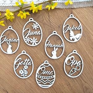 Easter eggs personalized from wood, Easter decoration, pendant with name, Easter, Easter nest, Easter gift, Easter basket, Easter egg made from wood