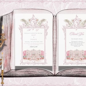 Elegant Baroque Digital Wedding Invitation Suite Swan Design, Vintage-Inspired, Perfect for Timeless Weddings