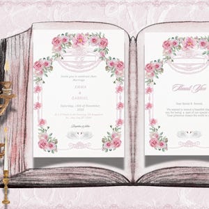 Elegant Digital Wedding Invitation Set  Classic and Baroque Accents, Instant Download