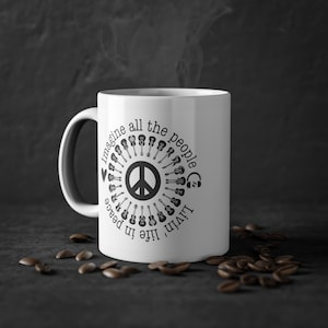 Imagine Lyrics Song Mug - Imagine All The People Livin in Peace, Perfect Gift for Fans of the Legendary Band