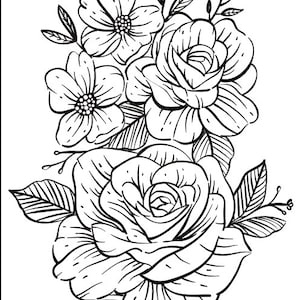 Flowers Sketch Book For Your Kids To Drawing
