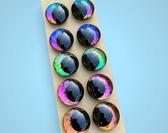 Chameleon Collection: Handpainted Color-Shifting Sinker Safety Eyes, Amigurumi Kawaii Eyes (1 Pair, 16-35mm)