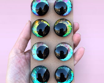 TOAOB 32 Sets 25mm Glitter Safety Eyes Doll Eyes Animals Eyes Plastic Craft Eyes Glitter Colourful Eyes With Washers For Crochet Animals Puppet Making