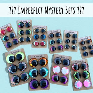 Unvollkommenes Mystery-Set | 3 Paar zufällig ausgewählte handbemalte Sicherheitsaugen | OffSet Sinker Amigurumi Augen