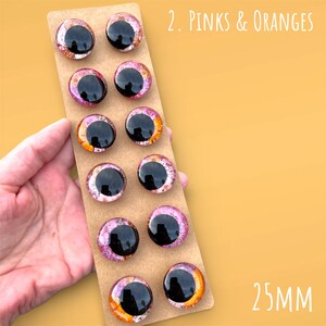 Dried Flower Safety Eyes | Hand-Painted Glitter and Flowers Sinker Eyes | 25-35mm | Amigurumi Kawaii Crochet image 11