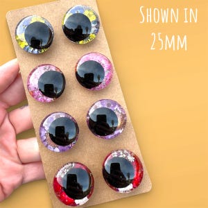 Dried Flower Safety Eyes | Hand-Painted Glitter and Flowers Sinker Eyes | 25-35mm | Amigurumi Kawaii Crochet image 9