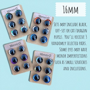 Imperfect Mystery Set | 3 Pairs of Randomly Selected Hand-Painted Safety Eyes | OffSet Sinker Amigurumi Eyes image 7