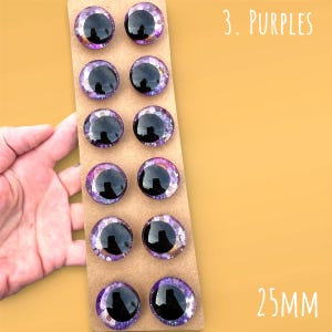 Dried Flower Safety Eyes | Hand-Painted Glitter and Flowers Sinker Eyes | 25-35mm | Amigurumi Kawaii Crochet image 12