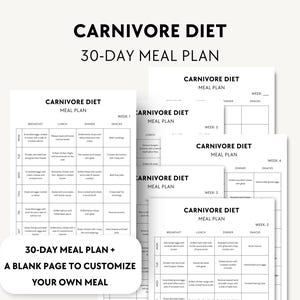 Looking for a complete carnivore diet plan for beginners? This all-in-one guide includes a detailed food list, foods to avoid, a 30-day meal plan, snack ideas, and a shopping list to help you succeed on a zero-carb, high-protein diet. Whether you're new to carnivore or need a structured plan, this beginner-friendly PDF covers everything you need for optimal health, energy, and fat loss! 30 day carnivore diet meal plan for beginners, carnivore diet 7-day meal plan, keto carnivore food list